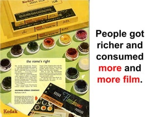 People got
richer and
consumed
more and
more film.
 