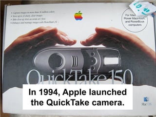 In 1994, Apple launched
 the QuickTake camera.
 