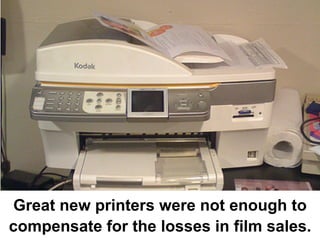 Great new printers were not enough to
compensate for the losses in film sales.
 