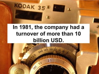 It looked like a pair of
  binoculars, could store
  32 photos and was the
first camera that could be
     connected to a ...