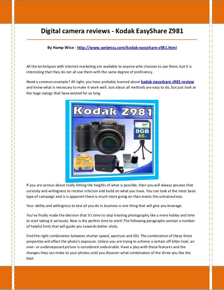 Kodak easyshare z981 review