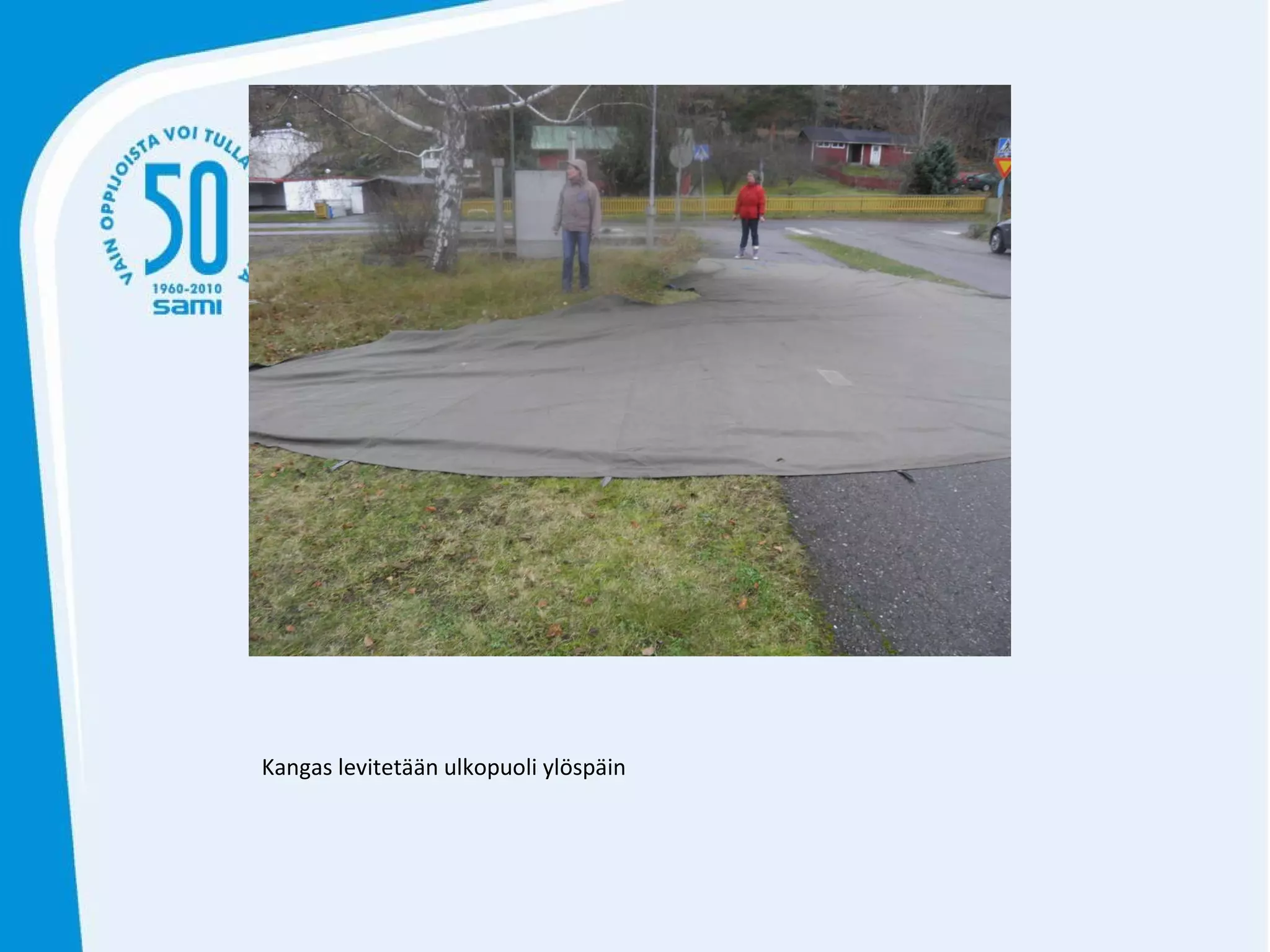 Kangas levitetään ulkopuoli ylöspäin 