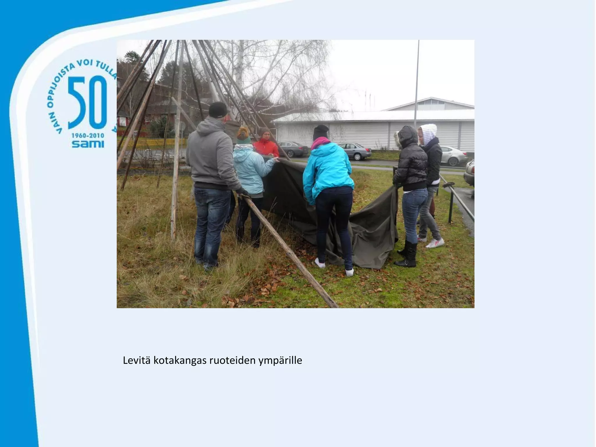 Levitä kotakangas ruoteiden ympärille 