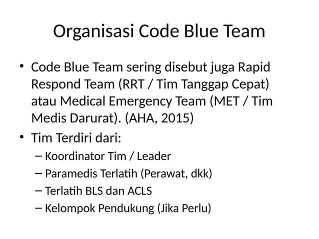 CODE BLUE RUMAH SAKIT AKREDITASI PAP LARS | PPT