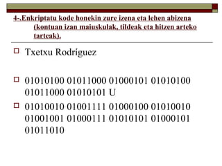 Kode bitarra eta ascii kodea | PPT