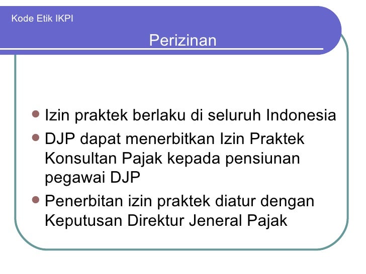 Kode etik konsultan pajak