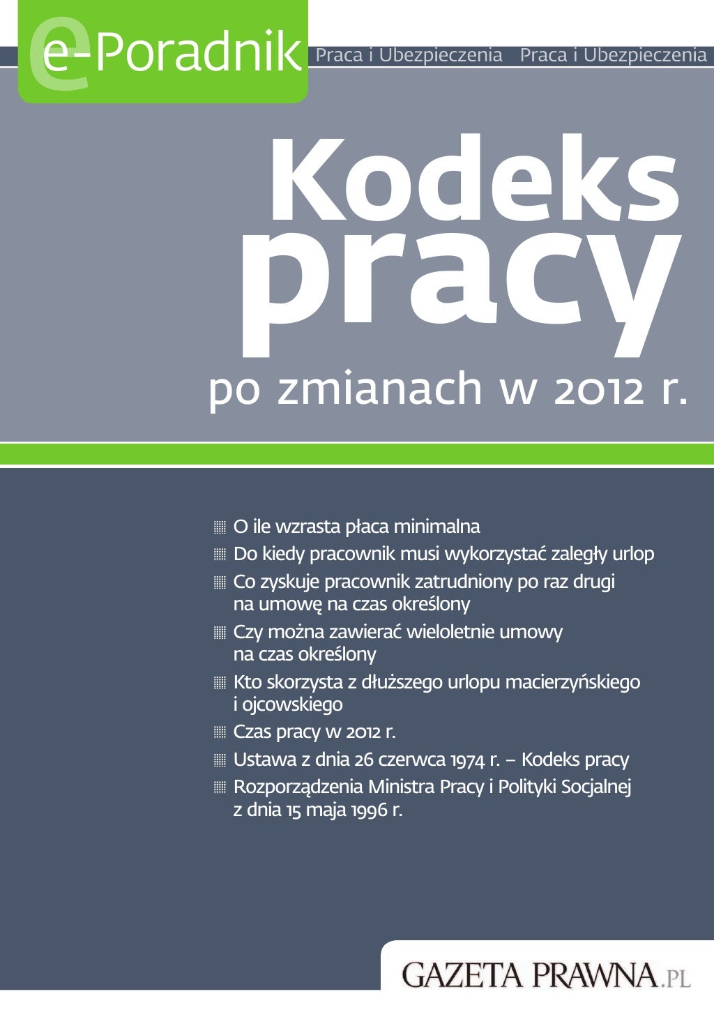 Kodeks pracy po zmianach w 2012 r. ebook Kodeks pracy po zmianach w 2012 r. ebook