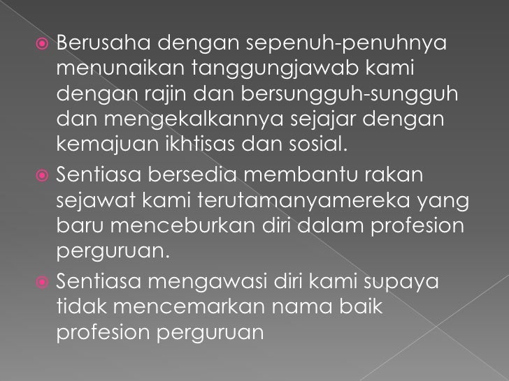 Kod etika profesion keguruan malaysia