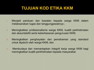 Kod etika & tata kelakuan pegawai kementerian kesihatan