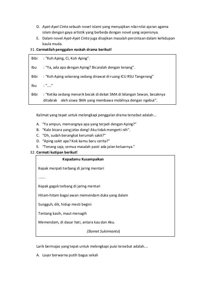 Soal Ujian Nasional 2014