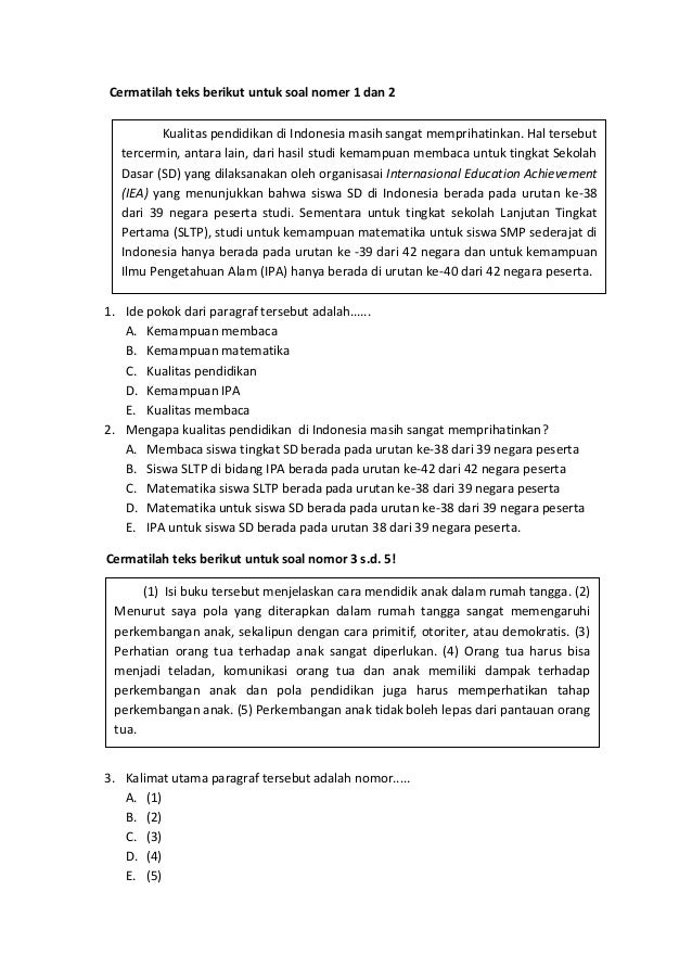 Soal Ujian Nasional 2014
