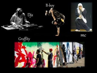 B-boy 
Djs 
mc 
Graffity 
 