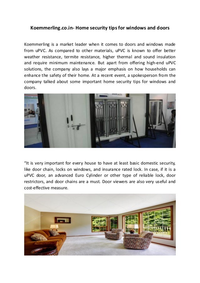 Koemmerling Co In Home Security Tips For Windows And Doors