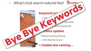 ‣   What’s that search volume like?


                                                            rd s
                   ...