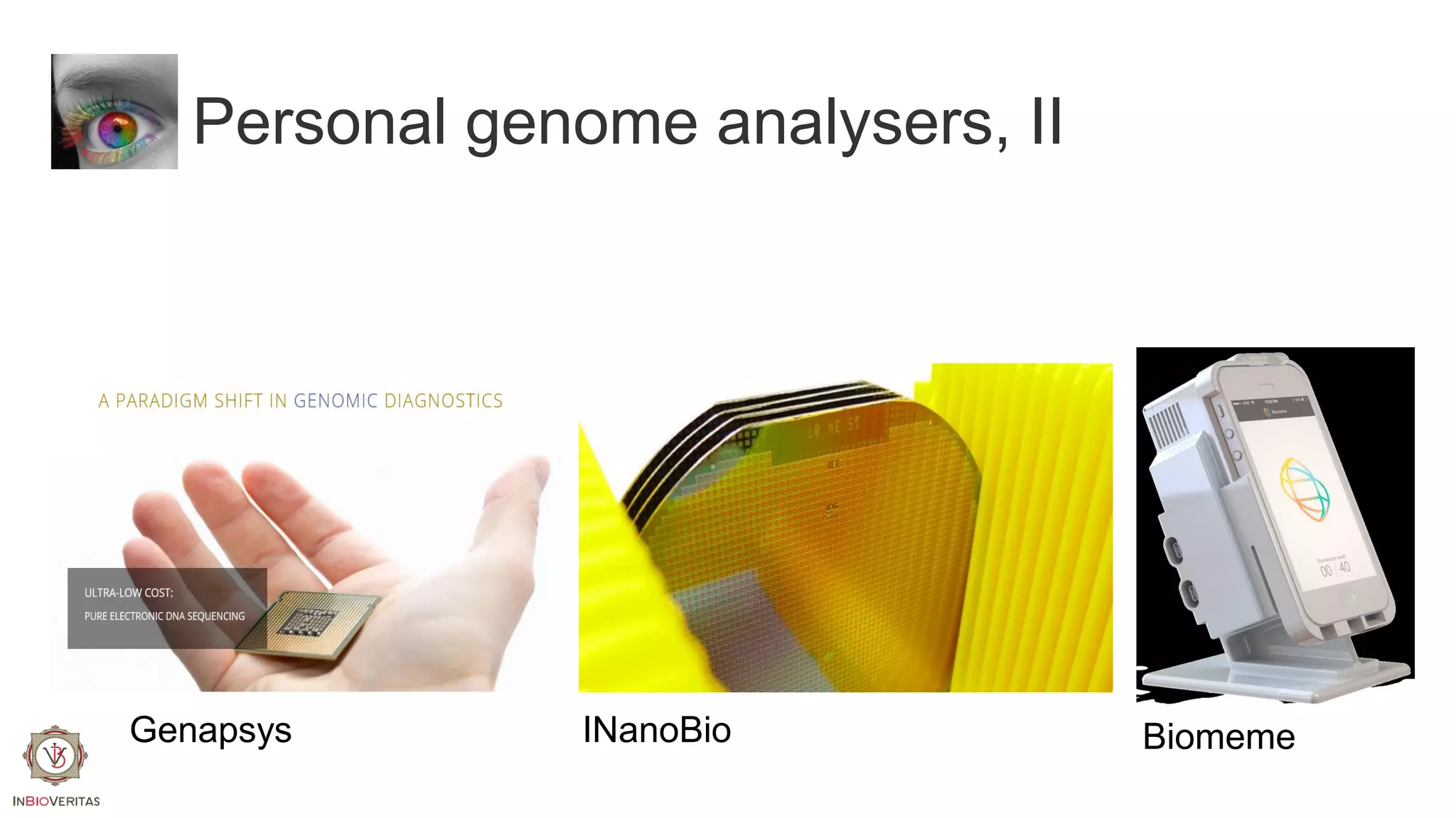 Personal genome analysers, II

Genapsys

INanoBio

Biomeme

 