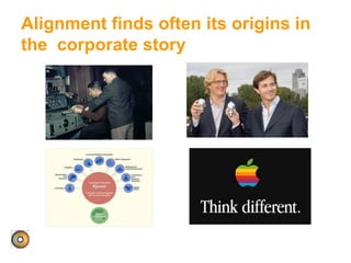 Alignment finds often its origins in
the corporate story
 