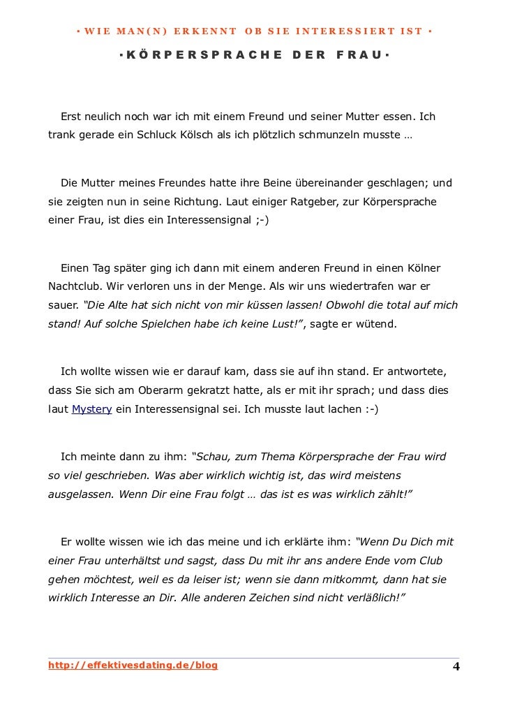 Flirt körpersprache der frau
