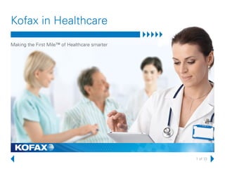 1 of 13
Kofax in Healthcare
Making the First Mile™ of Healthcare smarter
 