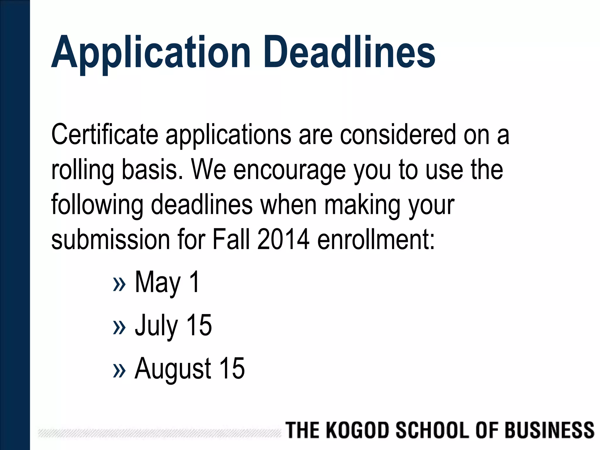 Kogod Graduate Certificates PPT kogod-graduate-certificates-ppt