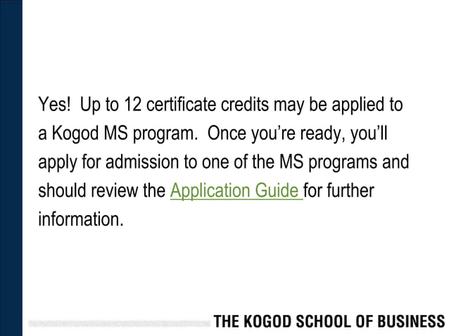 Kogod Graduate Certificates PPT kogod-graduate-certificates-ppt