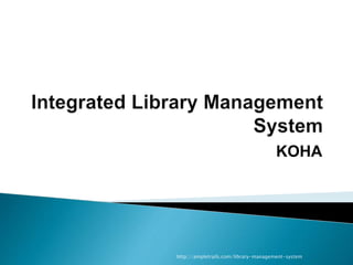 KOHA
http://ampletrails.com/library-management-system
 