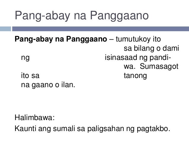 Pang Abay Panang Ayon Halimbawa - ayon panloob