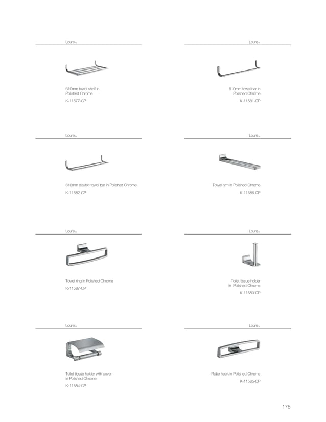 Kohler accessories PDF Bath and Shower Personal Care