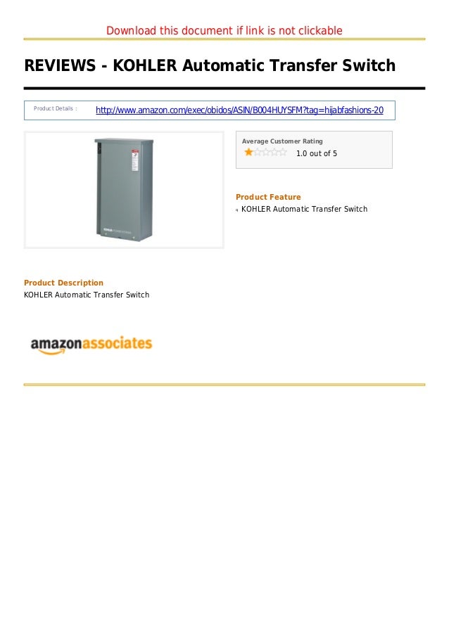Kohler automatic transfer switch