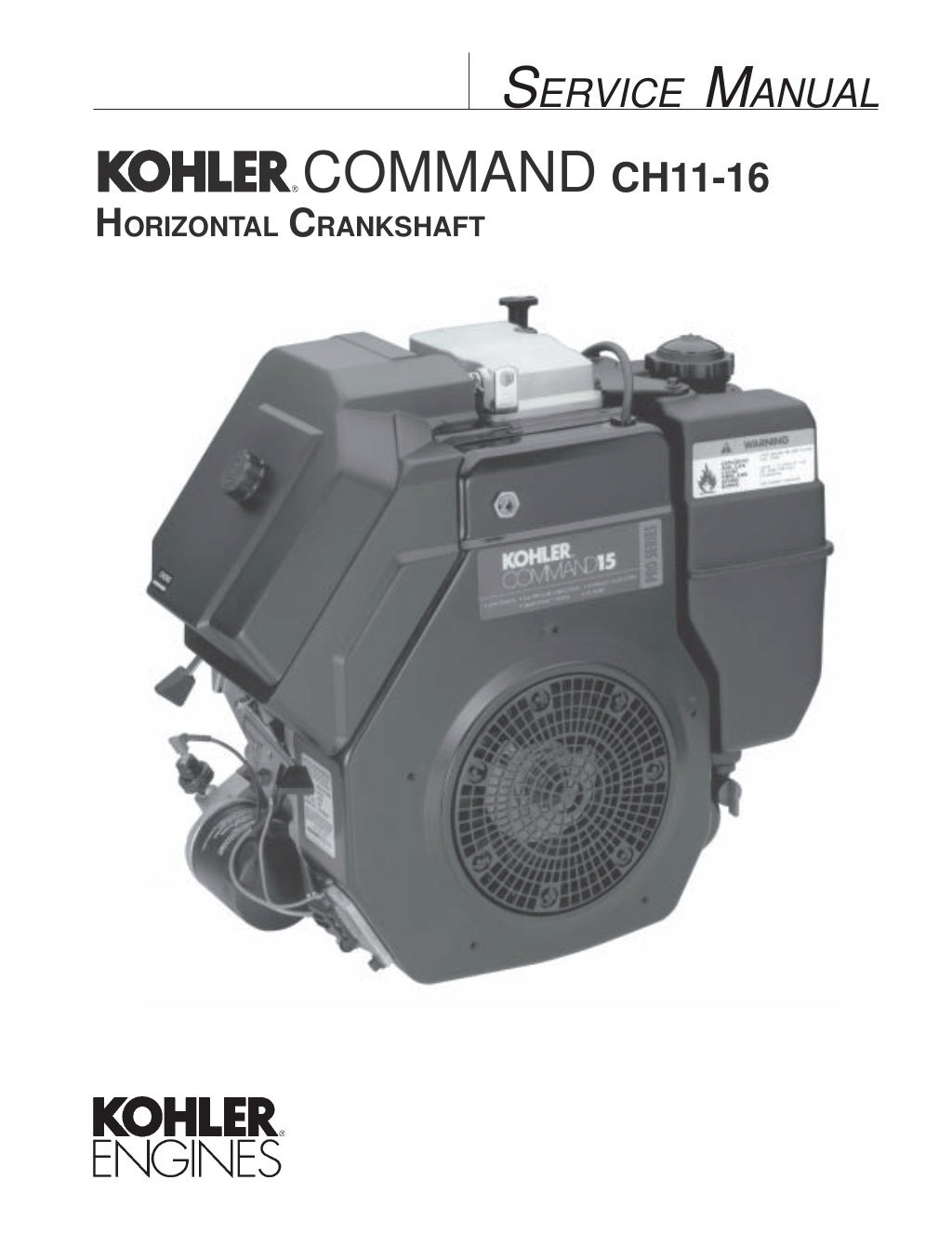 Kohler command ch12.5 horizontal crankshaft service repair manual