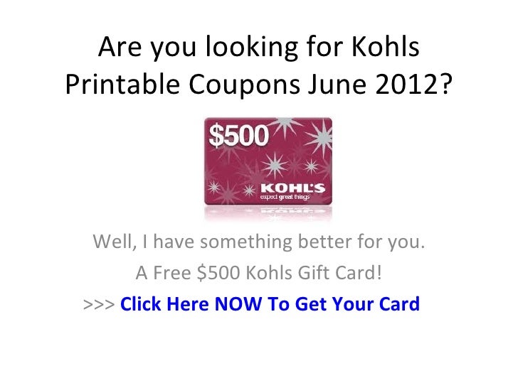 Kohls Coupons Printable June 2012