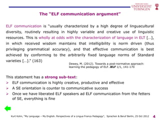 Kurt Kohn 2012 My Language - My English. Towards a Lingua Franca ...