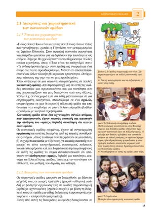 ∫√π¡ø¡π∫∂™ √ª∞¢∂™                   2
2.1 ¢È·ÎÚ›ÛÂÈ˜ Î·È ¯·Ú·ÎÙËÚÈÛÙÈÎ¿
    ÙˆÓ ÎÔÈÓˆÓÈÎÒÓ ÔÌ¿‰ˆÓ
2.1.1 ŒÓÓÔÈ· Î·È ¯·Ú·ÎÙËÚÈÛÙÈÎ¿
      ÙˆÓ ÎÔÈÓˆÓÈÎÒÓ ÔÌ¿‰ˆÓ
«¶ÔÈÔ˜ Â›Û·È; ¶ÔÈÔÈ Â›Ó·È ÔÈ ÁÔÓÂ›˜ ÛÔ˘; ¶ÔÈÔ˜ Â›Ó·È Ô ÙﬁÔ˜
Ô˘ ÁÂÓÓ‹ıËÎÂ˜;» ÚˆÙ¿ÂÈ Ë ¶ËÓÂÏﬁË ÙÔÓ ÌÂÙ·ÌÊÈÂÛÌ¤ÓÔ
ÛÂ ˙ËÙÈ¿ÓÔ √‰˘ÛÛ¤·. ™ÙËÓ ·Ú¯·˚Î‹ ÎÔÈÓˆÓ›· ÔÈÎÔÁ¤ÓÂÈ·
Î·È ·ÙÚ›‰· ·ÚÎÔ‡Û·Ó ÁÈ· Ó· ‰ËÏÒÛÔ˘Ó ÙËÓ Ù·˘ÙﬁÙËÙ· ÂÓﬁ˜
·ÙﬁÌÔ˘. ™‹ÌÂÚ· ı· ¯ÚÂÈ·˙ﬁÙ·Ó Ó· Û˘ÌÏËÚÒÛÔ˘ÌÂ ÔÏÏ¤˜
·ÎﬁÌ· ÂÚˆÙ‹ÛÂÈ˜, ﬁˆ˜ «¶ÔÈÔ Â›Ó·È ÙÔ Â¿ÁÁÂÏÌ¿ ÛÔ˘;»
«∆È ÂÓ‰È·Ê¤ÚÔÓÙ· ¤¯ÂÈ˜;» ÛÙËÓ ÚÒÙË Ì·˜ ÁÓˆÚÈÌ›· ÌÂ ¤Ó·
¿ÙÔÌÔ ÁÈ· Ó· ÙÔ ÚÔÛ‰ÈÔÚ›ÛÔ˘ÌÂ. ªﬁÓÔÓ ·Ó ÂÈÛÎÂÙﬁÌ·-          ™Î›ÙÛÔ 2.1 √Ì¿‰Â˜ Û˘ÌÌÂÙÔ¯‹˜ ÙˆÓ Ó¤ˆÓ. ™‹-
ÛÙ·Ó ¤Ó·Ó ¿ÏÏÔÓ Ï·Ó‹ÙË ı· ·ÚÎÔ‡ÛÂ Ë Ù·˘ÙﬁÙËÙ· «ÕÓıÚˆ-         ÌÂÚ· Û˘ÌÌÂÙ¤¯ÂÙÂ ÛÂ ÔÏÏ¤˜ ÎÔÈÓˆÓÈÎ¤˜ ÔÌ¿-
Ô˜: Î¿ÙÔÈÎÔ˜ ÙË˜ ÁË˜» ÁÈ· Ó· Ì·˜ ÚÔÛ‰ÈÔÚ›ÛÂÈ.                ‰Â˜.
                                                               ✍ ¡· ÙÈ˜ Î·Ù·ÁÚ¿„ÂÙÂ Î·È Ó· Û˘˙ËÙ‹ÛÂÙÂ ÁÈ’
ŸÏÔÈ ·Ó‹ÎÔ˘ÌÂ ÛÂ ÌÈ· ÎÔÈÓˆÓ›· Û˘ÌÌÂÙ¤¯ÔÓÙ·˜ ÛÂ ÔÏÏ¤˜          ·˘Ù¤˜ ÛÙËÓ Ù¿ÍË.
ÎÔÈÓˆÓÈÎ¤˜ ÔÌ¿‰Â˜. ∞ﬁ ÙË Û˘ÌÌÂÙÔ¯‹ Ì·˜ ÛÂ ·˘Ù¤˜ ÙÈ˜ ÔÌ¿-
‰Â˜ ·ÔÎÙ¿ÌÂ ÌÈ· ÚÔÛˆÈÎﬁÙËÙ· Î·È ÌÈ· Ù·˘ÙﬁÙËÙ· Ô˘
Ì·˜ ¯·Ú·ÎÙËÚ›˙Ô˘Ó Î·È Ì·˜ ‰È·ÎÚ›ÓÔ˘Ó ·ﬁ ÙÔ˘˜ ¿ÏÏÔ˘˜.
∑Ô‡ÌÂ .¯. ÛÂ ¤Ó· ¯ˆÚÈﬁ ‹ ÛÂ Ì›· ﬁÏË, ÌÂÁ·ÏÒÓÔ˘ÌÂ ÛÂ ÌÈ·
Û˘ÁÎÂÎÚÈÌ¤ÓË ÔÈÎÔÁ¤ÓÂÈ·, ÛÔ˘‰¿˙Ô˘ÌÂ ÛÂ ¤Ó· Û¯ÔÏÂ›Ô,
Û˘ÌÌÂÙ¤¯Ô˘ÌÂ ÛÂ ÌÈ· ıÂ·ÙÚÈÎ‹ ‹ ·ıÏËÙÈÎ‹ ÔÌ¿‰· Î·È ÂÈ-
ı˘ÌÔ‡ÌÂ Ó· ÂÓÙ·¯ıÔ‡ÌÂ ÛÂ ÌÈ·Ó ÂıÂÏÔÓÙÈÎ‹ ÔÌ¿‰· ‚Ô‹ıÂÈ-
·˜ ·ÙﬁÌˆÓ ÌÂ ÎÈÓËÙÈÎ¿ ÚÔ‚Ï‹Ì·Ù·.
∫ÔÈÓˆÓÈÎ‹ ÔÌ¿‰· Â›Ó·È ¤Ó· ÔÚÁ·ÓˆÌ¤ÓÔ Û‡ÓÔÏÔ ·ÙﬁÌˆÓ,
Ô˘ ÂÈÎÔÈÓˆÓÔ‡Ó, ¤¯Ô˘Ó ÎÔÈÓÔ‡˜ ÛÎÔÔ‡˜ Î·È ·ÔÎÙÔ‡Ó
ÙËÓ ·›ÛıËÛË ÙÔ˘ «ÂÌÂ›˜», ‰ËÏ·‰‹ Û˘ÓÂ›‰ËÛË ﬁÙÈ ·ÔÙÂ-           ÊˆÙ.2.1 ∂ıÂÏÔÓÙÈÎ‹ ··Û¯ﬁÏËÛË ·È‰ÈÒÓ.
ÏÔ‡Ó ÔÌ¿‰·.                                                    √ ÂıÂÏÔÓÙÈÛÌﬁ˜ ·Ó·Ù‡ÛÛÂÙ·È ÛÙËÓ ∂ÏÏ¿‰·
√È ÎÔÈÓˆÓÈÎ¤˜ ÔÌ¿‰Â˜ ÂÔÌ¤Óˆ˜, ¤¯Ô˘Ó: ·) Û˘ÁÎÂÎÚÈÌ¤ÓË          Û‹ÌÂÚ· Î·È ‰ÂÎ¿‰Â˜ ÔÌ¿‰Â˜ ÂıÂÏÔÓÙÒÓ ÚÔ-
                                                               ÛÊ¤ÚÔ˘Ó ÎÔÈÓˆÓÈÎﬁ ¤ÚÁÔ ÛÂ ÔÏÏÔ‡˜ ÙÔÌÂ›˜. ∏
ÔÚÁ¿ÓˆÛË Î·È ·˘Ùﬁ ÙÈ˜ ‰È·ÎÚ›ÓÂÈ ·ﬁ ÙÈ˜ Ù˘¯·›Â˜ Û˘Ó·ıÚÔ›-      Ê‡Ï·ÍË ÙˆÓ ‰·ÛÒÓ, Ë ‚Ô‹ıÂÈ· Î·È Û˘ÓÔ‰Â›·
ÛÂÈ˜ ·ÙﬁÌˆÓ , ﬁˆ˜ Ù· ¿ÙÔÌ· Ô˘ ÂÚÈÌ¤ÓÔ˘Ó ÛÂ Ì›· ÛÙ¿ÛË,       ·ÙﬁÌˆÓ ÌÂ ÂÈ‰ÈÎ¤˜ ·Ó¿ÁÎÂ˜, ÔÈ Û¯ÔÏÈÎÔ› ÙÚÔ¯Ô-
‚) Û˘¯Ó‹ ÂÈÎÔÈÓˆÓ›· ÌÂÙ·Í‡ ÙÔ˘˜, Á) ÎÔÈÓÔ‡˜ ÛÎÔÔ‡˜ Ô˘       ÓﬁÌÔÈ, Ë ‰ÂÓ‰ÚÔÊ‡ÙÂ˘ÛË, Ë ·ÈÌÔ‰ÔÛ›·, Ë ··-
                                                               Û¯ﬁÏËÛË ·È‰ÈÒÓ, ·ÔÙÂÏÔ‡Ó ÌÂÚÈÎÔ‡˜ ·ﬁ
ÌÔÚÂ› Ó· Â›Ó·È Â·ÁÁÂÏÌ·ÙÈÎÔ›, ÔÈÎÔÓÔÌÈÎÔ›, ÔÏÈÙÈÎÔ›,        ÙÔ˘˜ ÙÔÌÂ›˜ ÛÙÔ˘˜ ÔÔ›Ô˘˜ ‰Ú·ÛÙËÚÈÔÔÈÔ‡ÓÙ·È
ÎÔÈÓ¿ ÂÓ‰È·Ê¤ÚÔÓÙ· Î.¿. Î·È ‰) Ì¤Û· ·ﬁ ÙË Û˘ÌÌÂÙÔ¯‹ ÙÔ˘˜      ÔÈ ÂıÂÏÔÓÙÈÎ¤˜ ÔÌ¿‰Â˜.
ÛÂ ·˘Ù¤˜ ÙÈ˜ ÔÌ¿‰Â˜ Ù· ¿ÙÔÌ· Û˘ÓÂÈ‰ËÙÔÔÈÔ‡Ó ﬁÙÈ ·Ô-          ✍ ¡· Û˘˙ËÙ‹ÛÂÙÂ ÁÈ’ ·˘Ù¤˜ ÙÈ˜ ÔÌ¿‰Â˜ ÛÙËÓ Ù¿ÍË.
ÎÙÔ‡Ó ÙËÓ ·›ÛıËÛË ÙÔ˘ «ÂÌÂ›˜», ‰ËÏ·‰‹ ÌÈ· Ù·˘ÙﬁÙËÙ·, ÎÔÈ-
Ó‹ ÌÂ Ù· ¿ÏÏ· Ì¤ÏË ÙË˜ ÔÌ¿‰·˜, ﬁˆ˜ .¯. ÙËÓ Ù·˘ÙﬁÙËÙ· ÙÔ˘
ÂıÂÏÔÓÙ‹, ÙÔ˘ Ì·ıËÙ‹, ÙÔ˘ ‰ËÌﬁÙË, ÙÔ˘ ·ıÏËÙ‹.

2.1.2 ¢È·ÎÚ›ÛÂÈ˜ ÙˆÓ ÎÔÈÓˆÓÈÎÒÓ ÔÌ¿‰ˆÓ
√È ÎÔÈÓˆÓÈÎ¤˜ ÔÌ¿‰Â˜ ÌÔÚÔ‡Ó Ó· ‰È·ÎÚÈıÔ‡Ó, ÌÂ ‚¿ÛË ÙÔ
Ì¤ÁÂıﬁ˜ ÙÔ˘˜ ÛÂ ÌÈÎÚ¤˜ ‹ ÌÂÁ¿ÏÂ˜ (¯ˆÚÈﬁ - ·ıÏËÙÈÎ‹ ÔÌ¿-
‰·) ÌÂ ‚¿ÛË ÙËÓ ÔÚÁ¿ÓˆÛ‹ ÙÔ˘˜ ÛÂ ÔÌ¿‰Â˜ ÂÚÈÛÛﬁÙÂÚÔ ‹
ÏÈÁﬁÙÂÚÔ ÔÚÁ·ÓˆÌ¤ÓÂ˜ (Û¯ÔÏÂ›Ô-·Ú¤·), ÌÂ ‚¿ÛË ÙË ‰È¿Ú-
ÎÂÈ¿ ÙÔ˘˜ ÛÂ ÔÌ¿‰Â˜ ÌÂÁ¿ÏË˜ ‰È¿ÚÎÂÈ·˜ ‹ ÚÔÛˆÚÈÓ¤˜ (ÔÈ-
ÎÔÁ¤ÓÂÈ· - ÂÈÙÚÔ‹ ‰È·Ì·ÚÙ˘Ú›·˜).                             ÊˆÙ.2.2 ¶·Ú¤· Ó¤ˆÓ.
∂ÎÙﬁ˜ ·ﬁ ·˘Ù¤˜ ÙÈ˜ ‰È·ÎÚ›ÛÂÈ˜, ÔÈ ÔÌ¿‰Â˜ ‰È·ÎÚ›ÓÔÓÙ·È ÛÂ      ∏ ·Ú¤· Â›Ó·È ÚˆÙÔÁÂÓ‹˜ ÎÔÈÓˆÓÈÎ‹ ÔÌ¿‰·

                                                                                                            15
 