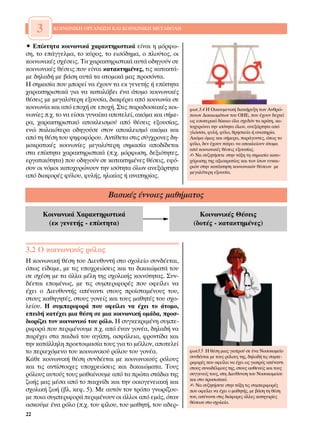 3    ∫√π¡ø¡π∫∏ √ƒ°∞¡ø™∏ ∫∞π ∫√π¡ø¡π∫∏ ª∂∆∞µ√§∏


ñ ∂›ÎÙËÙ· ÎÔÈÓˆÓÈÎ¿ ¯·Ú·ÎÙËÚÈÛÙÈÎ¿ Â›Ó·È Ë ÌﬁÚÊˆ-
ÛË, ÙÔ Â¿ÁÁÂÏÌ·, ÙÔ Î‡ÚÔ˜, ÙÔ ÂÈÛﬁ‰ËÌ·, Ô ÏÔ‡ÙÔ˜, ÔÈ
ÎÔÈÓˆÓÈÎ¤˜ Û¯¤ÛÂÈ˜. ∆· ¯·Ú·ÎÙËÚÈÛÙÈÎ¿ ·˘Ù¿ Ô‰ËÁÔ‡Ó ÛÂ
ÎÔÈÓˆÓÈÎ¤˜ ı¤ÛÂÈ˜ Ô˘ Â›Ó·È Î·Ù·ÎÙËÌ¤ÓÂ˜, ÙÈ˜ Î·Ù·ÎÙ¿-
ÌÂ ‰ËÏ·‰‹ ÌÂ ‚¿ÛË ·˘Ù¿ Ù· ·ÙÔÌÈÎ¿ Ì·˜ ÚÔÛﬁÓÙ·.
∏ ÛËÌ·Û›· Ô˘ ÌÔÚÂ› Ó· ¤¯Ô˘Ó Ù· ÂÎ ÁÂÓÂÙ‹˜ ‹ Â›ÎÙËÙ·
¯·Ú·ÎÙËÚÈÛÙÈÎ¿ ÁÈ· Ó· Î·Ù·Ï¿‚ÂÈ ¤Ó· ¿ÙÔÌÔ ÎÔÈÓˆÓÈÎ¤˜
ı¤ÛÂÈ˜ ÌÂ ÌÂÁ·Ï‡ÙÂÚË ÂÍÔ˘Û›·, ‰È·Ê¤ÚÂÈ ·ﬁ ÎÔÈÓˆÓ›· ÛÂ
ÎÔÈÓˆÓ›· Î·È ·ﬁ ÂÔ¯‹ ÛÂ ÂÔ¯‹. ™ÙÈ˜ ·Ú·‰ÔÛÈ·Î¤˜ ÎÔÈ-     ÊˆÙ.3.4 ∏ √ÈÎÔ˘ÌÂÓÈÎ‹ ‰È·Î‹Ú˘ÍË ÙˆÓ ∞ÓıÚÒ-
ÓˆÓ›Â˜ .¯. ÙÔ Ó· Â›Û·È Á˘Ó·›Î· ·ÔÙÂÏÂ›, ·ÎﬁÌ· Î·È Û‹ÌÂ-   ÈÓˆÓ ¢ÈÎ·ÈˆÌ¿ÙˆÓ ÙÔ˘ √∏∂, Ô˘ ¤¯Ô˘Ó ‰Â¯ÙÂ›
Ú·, ¯·Ú·ÎÙËÚÈÛÙÈÎﬁ ·ÔÎÏÂÈÛÌÔ‡ ·ﬁ ı¤ÛÂÈ˜ ÂÍÔ˘Û›·˜,         ˆ˜ ÂÛˆÙÂÚÈÎﬁ ‰›Î·ÈÔ ﬁÏ· Û¯Â‰ﬁÓ Ù· ÎÚ¿ÙË, Î·-
                                                            ÙÔ¯˘ÚÒÓÂÈ ÙËÓ ÈÛﬁÙËÙ· ﬁÏˆÓ, ·ÓÂÍ¿ÚÙËÙ· ·ﬁ
ÂÓÒ ·Ï·ÈﬁÙÂÚ· Ô‰ËÁÔ‡ÛÂ ÛÙÔÓ ·ÔÎÏÂÈÛÌﬁ ·ÎﬁÌ· Î·È           ÁÏÒÛÛ·, Ê˘Ï‹, Ê‡ÏÔ, ıÚËÛÎÂ›· ‹ ·Ó·ËÚ›·.
·ﬁ ÙË ı¤ÛË ÙÔ˘ „ËÊÔÊﬁÚÔ˘. ∞ÓÙ›ıÂÙ· ÛÙÈ˜ Û‡Á¯ÚÔÓÂ˜ ‰Ë-      ∞ÎﬁÌ· ﬁÌˆ˜ Î·È Û‹ÌÂÚ·, ·Ú¿ÁÔÓÙÂ˜, ﬁˆ˜ ÙÔ
ÌÔÎÚ·ÙÈÎ¤˜ ÎÔÈÓˆÓ›Â˜ ÌÂÁ·Ï‡ÙÂÚË ÛËÌ·Û›· ·Ô‰›‰ÂÙ·È          Ê‡ÏÔ, ‰ÂÓ ¤¯Ô˘Ó ¿„ÂÈ Ó· ·ÔÎÏÂ›Ô˘Ó ¿ÙÔÌ·
                                                            ·ﬁ ÎÔÈÓˆÓÈÎ¤˜ ı¤ÛÂÈ˜ ÂÍÔ˘Û›·˜.
ÛÙ· Â›ÎÙËÙ· ¯·Ú·ÎÙËÚÈÛÙÈÎ¿ (.¯. ÌﬁÚÊˆÛË, ‰ÂÍÈﬁÙËÙÂ˜,      ✍ ¡· Û˘˙ËÙ‹ÛÂÙÂ ÛÙËÓ Ù¿ÍË ÙË ÛËÌ·Û›· Î·ÙÔ-
ÂÚÁ·ÙÈÎﬁÙËÙ·) Ô˘ Ô‰ËÁÔ‡Ó ÛÂ Î·Ù·ÎÙËÌ¤ÓÂ˜ ı¤ÛÂÈ˜, ÂÊﬁ-      ¯‡ÚˆÛË˜ ÙË˜ ·ÍÈÔÎÚ·Ù›·˜ Î·È ÙˆÓ ›ÛˆÓ Â˘Î·È-
ÛÔÓ ÔÈ ÓﬁÌÔÈ Î·ÙÔ¯˘ÚÒÓÔ˘Ó ÙËÓ ÈÛﬁÙËÙ· ﬁÏˆÓ ·ÓÂÍ¿ÚÙËÙ·       ÚÈÒÓ ÛÙËÓ Î·Ù¿ÎÙËÛË ÎÔÈÓˆÓÈÎÒÓ ı¤ÛÂˆÓ ÌÂ
                                                            ÌÂÁ·Ï‡ÙÂÚË ÂÍÔ˘Û›·.
·ﬁ ‰È·ÊÔÚ¤˜ Ê‡ÏÔ˘, Ê˘Ï‹˜, ËÏÈÎ›·˜ ‹ ·Ó·ËÚ›·˜.


                              µ·ÛÈÎ¤˜ ¤ÓÓÔÈÂ˜ Ì·ı‹Ì·ÙÔ˜

      ∫ÔÈÓˆÓÈÎ¿ Ã·Ú·ÎÙËÚÈÛÙÈÎ¿                                 ∫ÔÈÓˆÓÈÎ¤˜ £¤ÛÂÈ˜
       (ÂÎ ÁÂÓÂÙ‹˜ - Â›ÎÙËÙ·)                               (‰ÔÙ¤˜ - Î·Ù·ÎÙËÌ¤ÓÂ˜)


3.2 √ ÎÔÈÓˆÓÈÎﬁ˜ ÚﬁÏÔ˜
∏ ÎÔÈÓˆÓÈÎ‹ ı¤ÛË ÙÔ˘ ¢ÈÂ˘ı˘ÓÙ‹ ÛÙÔ Û¯ÔÏÂ›Ô Û˘Ó‰¤ÂÙ·È,
ﬁˆ˜ Â›‰·ÌÂ, ÌÂ ÙÈ˜ ˘Ô¯ÚÂÒÛÂÈ˜ Î·È Ù· ‰ÈÎ·ÈÒÌ·Ù¿ ÙÔ˘
ÛÂ Û¯¤ÛË ÌÂ Ù· ¿ÏÏ· Ì¤ÏË ÙË˜ Û¯ÔÏÈÎ‹˜ ÎÔÈÓﬁÙËÙ·˜. ™˘Ó-
‰¤ÂÙ·È ÂÔÌ¤Óˆ˜, ÌÂ ÙÈ˜ Û˘ÌÂÚÈÊÔÚ¤˜ Ô˘ ÔÊÂ›ÏÂÈ Ó·
¤¯ÂÈ Ô ¢ÈÂ˘ı˘ÓÙ‹˜ ·¤Ó·ÓÙÈ ÛÙÔ˘˜ ÚÔ˚ÛÙ·Ì¤ÓÔ˘˜ ÙÔ˘,
ÛÙÔ˘˜ Î·ıËÁËÙ¤˜, ÛÙÔ˘˜ ÁÔÓÂ›˜ Î·È ÙÔ˘˜ Ì·ıËÙ¤˜ ÙÔ˘ Û¯Ô-
ÏÂ›Ô˘. ∏ Û˘ÌÂÚÈÊÔÚ¿ Ô˘ ÔÊÂ›ÏÂÈ Ó· ¤¯ÂÈ ÙÔ ¿ÙÔÌÔ,
ÂÂÈ‰‹ Î·Ù¤¯ÂÈ ÌÈ· ı¤ÛË ÛÂ ÌÈ· ÎÔÈÓˆÓÈÎ‹ ÔÌ¿‰·, ÚÔÛ-
‰ÈÔÚ›˙ÂÈ ÙÔÓ ÎÔÈÓˆÓÈÎﬁ ÙÔ˘ ÚﬁÏÔ. ∏ Û˘ÁÎÂÎÚÈÌ¤ÓË Û˘ÌÂ-
ÚÈÊÔÚ¿ Ô˘ ÂÚÈÌ¤ÓÔ˘ÌÂ .¯. ·ﬁ ¤Ó·Ó ÁÔÓ¤·, ‰ËÏ·‰‹ Ó·
·Ú¤¯ÂÈ ÛÙ· ·È‰È¿ ÙÔ˘ ·Á¿Ë, ·ÛÊ¿ÏÂÈ·, ÊÚÔÓÙ›‰· Î·È
ÙËÓ Î·Ù¿ÏÏËÏË ÚÔÂÙÔÈÌ·Û›· ÙÔ˘˜ ÁÈ· ÙÔ Ì¤ÏÏÔÓ, ·ÔÙÂÏÂ›
ÙÔ ÂÚÈÂ¯ﬁÌÂÓÔ ÙÔ˘ ÎÔÈÓˆÓÈÎÔ‡ ÚﬁÏÔ˘ ÙÔ˘ ÁÔÓ¤·.              ÊˆÙ3.5 ∏ ı¤ÛË ÌÈ·˜ ÁÈ·ÙÚÔ‡ ÛÂ ¤Ó· ¡ÔÛÔÎÔÌÂ›Ô
                                                            Û˘Ó‰¤ÂÙ·È ÌÂ ÙÔ˘˜ ÚﬁÏÔ˘˜ ÙË˜, ‰ËÏ·‰‹ ÙÈ˜ Û˘ÌÂ-
∫¿ıÂ ÎÔÈÓˆÓÈÎ‹ ı¤ÛË Û˘Ó‰¤ÂÙ·È ÌÂ ÎÔÈÓˆÓÈÎÔ‡˜ ÚﬁÏÔ˘˜         ÚÈÊÔÚ¤˜ Ô˘ ÔÊÂ›ÏÂÈ Ó· ¤¯ÂÈ ˆ˜ ÁÈ·ÙÚﬁ˜ ·¤Ó·ÓÙÈ
Î·È ÙÈ˜ ·ÓÙ›ÛÙÔÈ¯Â˜ ˘Ô¯ÚÂÒÛÂÈ˜ Î·È ‰ÈÎ·ÈÒÌ·Ù·. ∆Ô˘˜        ÛÙÔ˘˜ Û˘Ó·‰¤ÏÊÔ˘˜ ÙË˜, ÛÙÔ˘˜ ·ÛıÂÓÂ›˜ Î·È ÙÔ˘˜
ÚﬁÏÔ˘˜ ·˘ÙÔ‡˜ ÙÔ˘˜ Ì·ı·›ÓÔ˘ÌÂ ·ﬁ Ù· ÚÒÙ· ÛÙ¿‰È· ÙË˜       Û˘ÁÁÂÓÂ›˜ ÙÔ˘˜, ÛÙË ¢ÈÂ‡ı˘ÓÛË ÙÔ˘ ¡ÔÛÔÎÔÌÂ›Ô˘
                                                            Î·È ÛÙÔ ÚÔÛˆÈÎﬁ.
˙ˆ‹˜ Ì·˜ Ì¤Û· ·ﬁ ÙÔ ·È¯Ó›‰È Î·È ÙËÓ ÔÈÎÔÁÂÓÂÈ·Î‹ Î·È      ✍ ¡· Û˘˙ËÙ‹ÛÂÙÂ ÛÙËÓ Ù¿ÍË ÙÈ˜ Û˘ÌÂÚÈÊÔÚ¤˜
Û¯ÔÏÈÎ‹ ˙ˆ‹ (‚Ï. ÎÂÊ. 5). ªÂ ·˘ÙﬁÓ ÙÔÓ ÙÚﬁÔ ÁÓˆÚ›˙Ô˘-      Ô˘ ÔÊÂ›ÏÂÈ Ó· ¤¯ÂÈ Ô Ì·ıËÙ‹˜, ÌÂ ‚¿ÛË ÙË ı¤ÛË
ÌÂ ÔÈ· Û˘ÌÂÚÈÊÔÚ¿ ÂÚÈÌ¤ÓÔ˘Ó ÔÈ ¿ÏÏÔÈ ·ﬁ ÂÌ¿˜, ﬁÙ·Ó      ÙÔ˘, ·¤Ó·ÓÙÈ ÛÙÈ˜ ‰È¿ÊÔÚÂ˜ ¿ÏÏÂ˜ Î·ÙËÁÔÚ›Â˜
                                                            ı¤ÛÂˆÓ ÛÙÔ Û¯ÔÏÂ›Ô.
·ÛÎÔ‡ÌÂ ¤Ó· ÚﬁÏÔ (.¯. ÙÔ˘ Ê›ÏÔ˘, ÙÔ˘ Ì·ıËÙ‹, ÙÔ˘ ·‰ÂÚ-
22
 