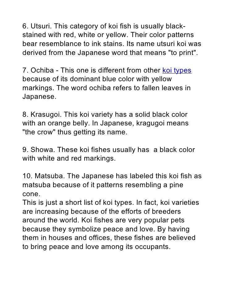 Koi Types