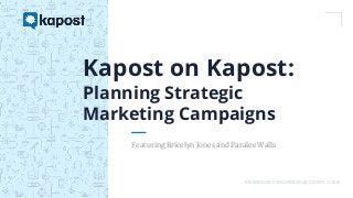 THE B2B MARKETING OPERATING SYSTEM © 2018
Featuring Bricelyn Jones and Paralee Walls
Kapost on Kapost:
Planning Strategic
Marketing Campaigns
 