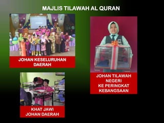 MAJLIS TILAWAH AL QURAN

JOHAN KESELURUHAN
DAERAH
JOHAN TILAWAH
NEGERI
KE PERINGKAT
KEBANGSAAN

KHAT JAWI
JOHAN DAERAH

 