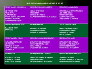 AHLI JAWATANKUASA PERSATUAN & KELAB

 