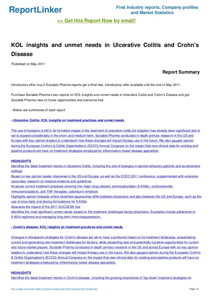 KOL insights and unmet needs in Ulcerative Colitis and Crohn's Disease