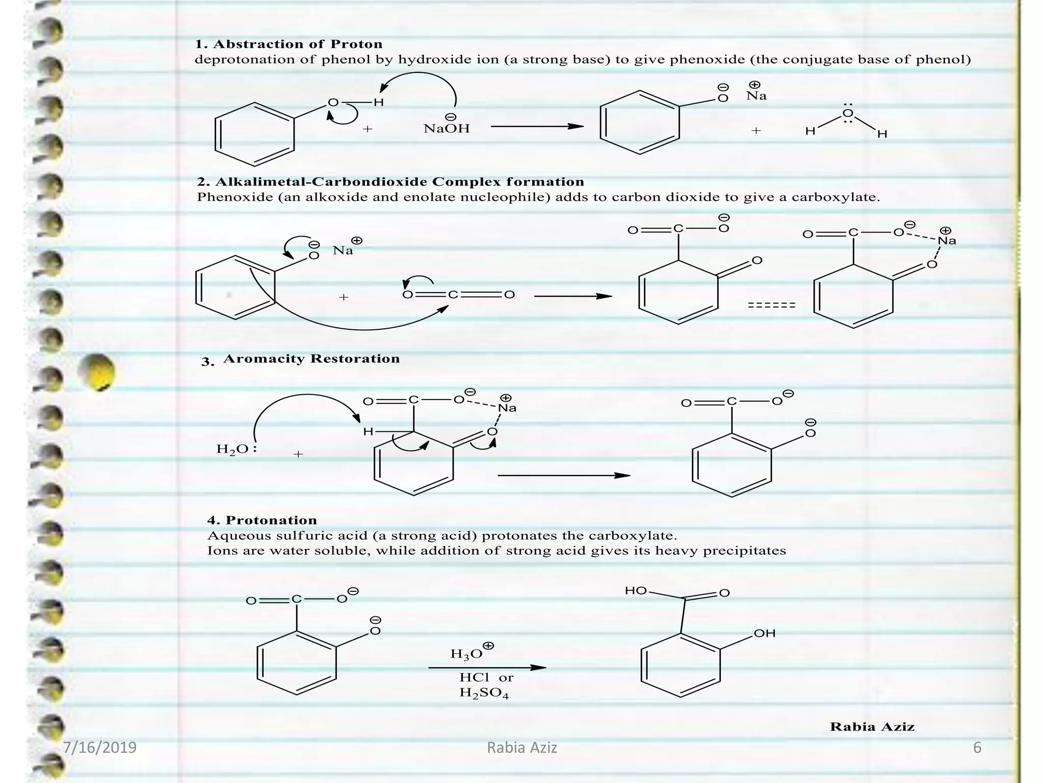 Kolbe Rxn Short Notes Pdf Kolbe schmitt reaction | PDF