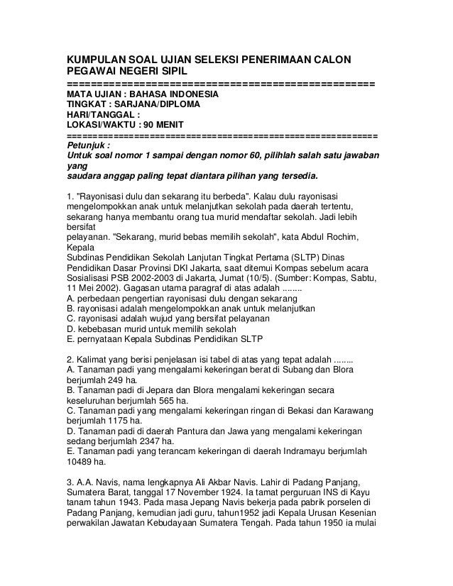 KOLEKSI SOAL CPNS