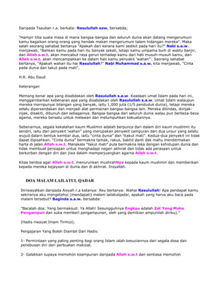 Koleksi hadith rasulullah s.a.w | DOCX