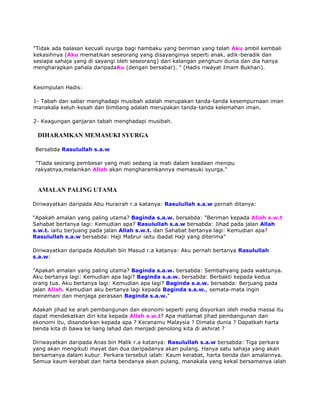 Koleksi hadith rasulullah s.a.w | DOCX