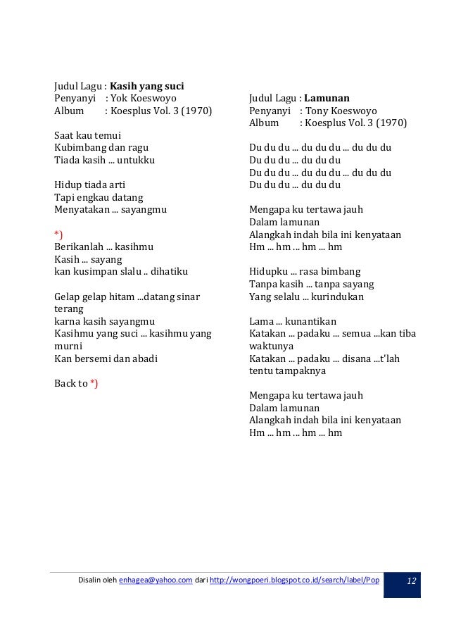 Lirik Lagu Terang Bulan - Cara Membuat Terang Bulan Teflon Lifestyle