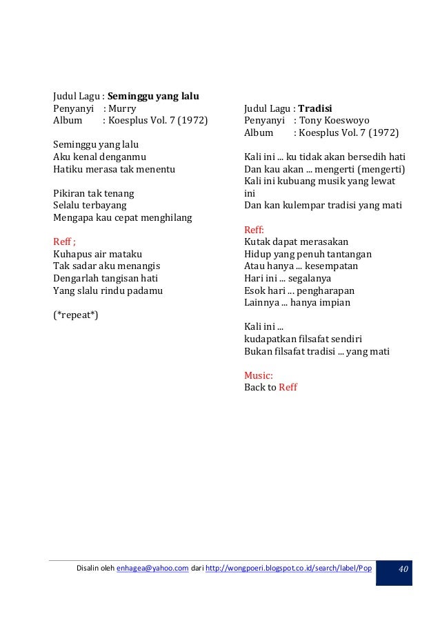 Koleksi Lirik Album Koes Plus Lengkap Enhagea Yahoo Com 2018 Koleksi Lirik Album Koes Plus Lengkap Enhagea Yahoo Com 2018