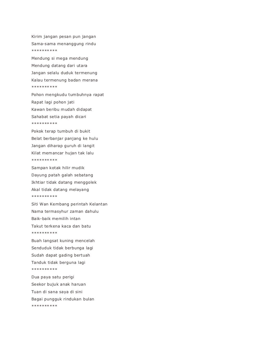 Koleksi pantun melayu klasik