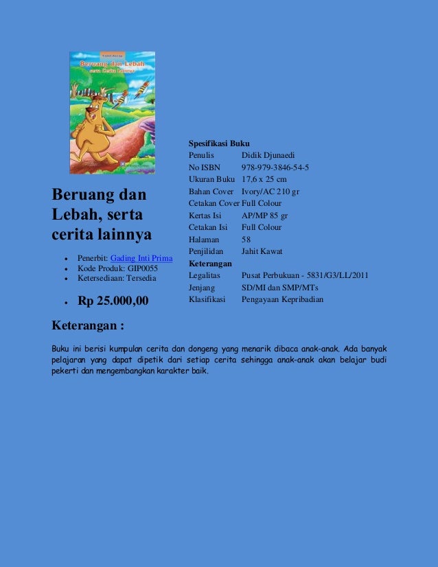 Buku Pengayaan Pelajaran Bahasa Indonesia, dipasarkan oleh 