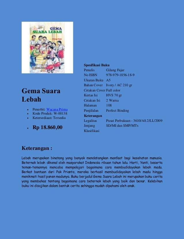 Buku Pengayaan Pelajaran Bahasa Indonesia, dipasarkan oleh 