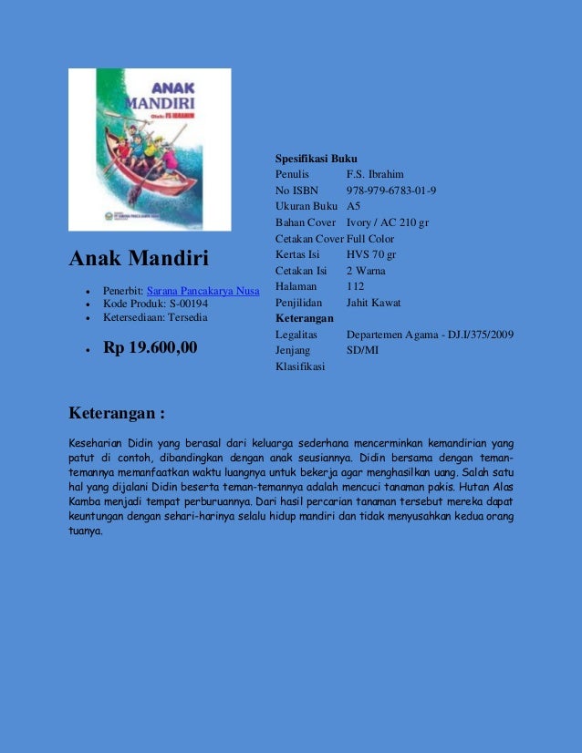 Buku Pengayaan Pelajaran Bahasa Indonesia, dipasarkan oleh 