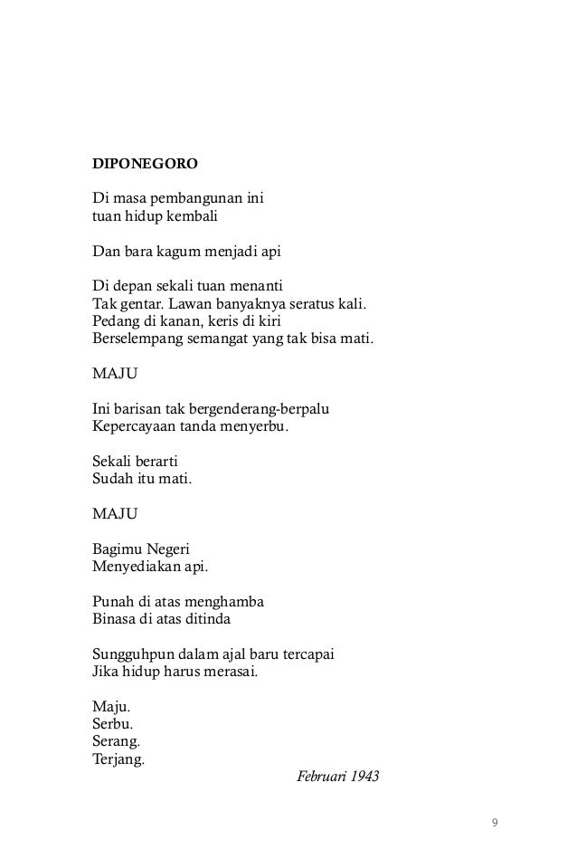 Download Gratis Gambar Puisi Chairil Anwar Diponegoro Terbaru oleh Cikimm.com