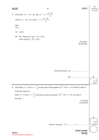 Koleksi Soalan Addmath Kertas1